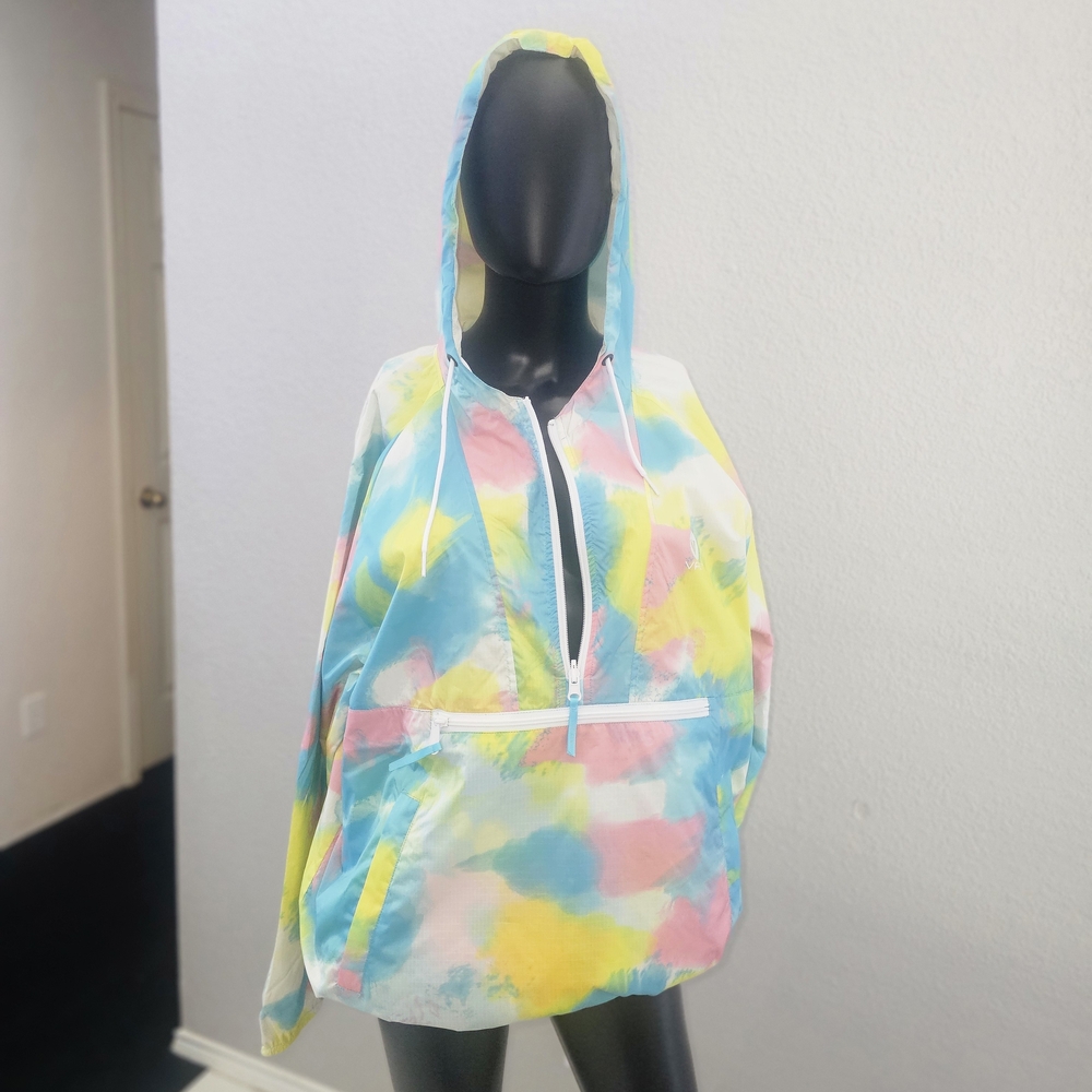 Lightweight Pastel Tie-Dye Hooded Ski Jacket